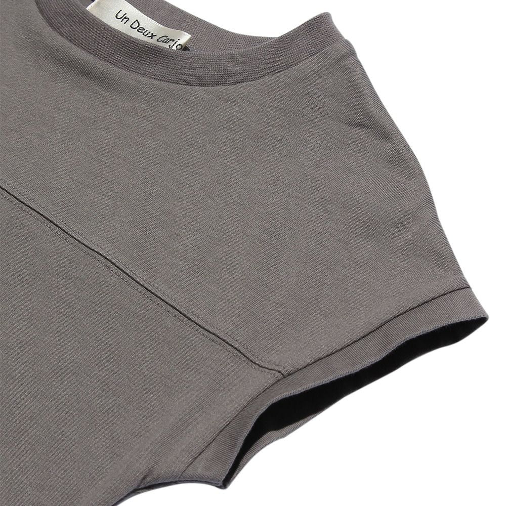 Children's clothing boy 100 % cotton back logo print loose silhouette T -shirt charcoal gray (93) Design point 2