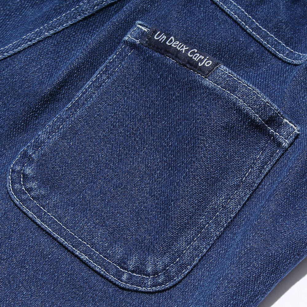 Knit denim shorts with original logoowappen pocket Blue Design point 1