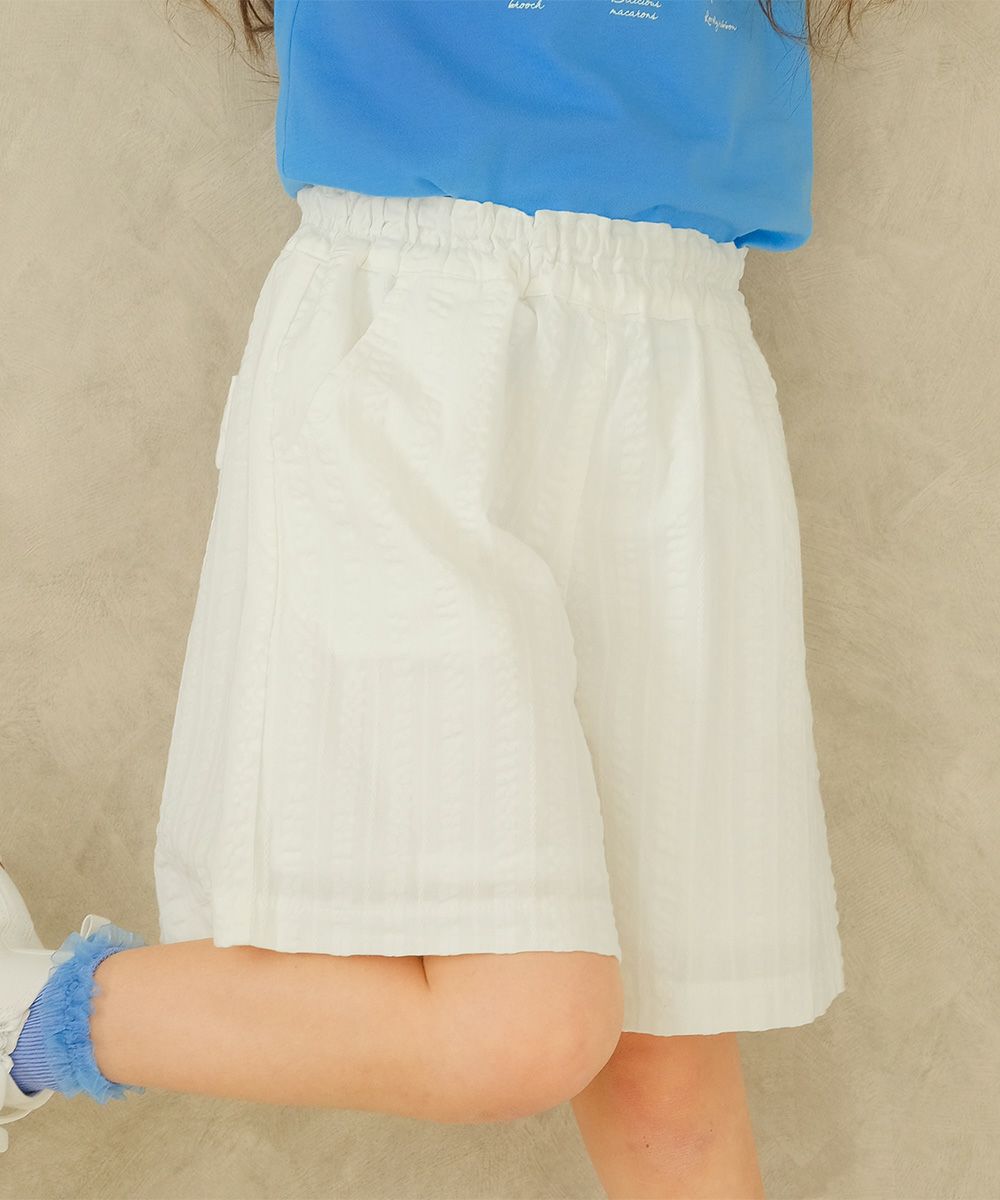 Children's clothing girl ribbon & note embroidery with pocket culottes pants