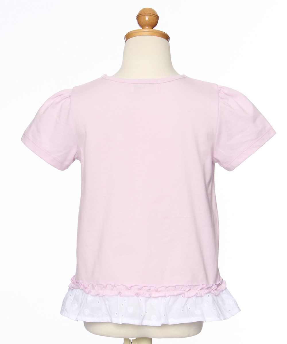 100 % cotton Ballerina print T -shirt with frills Pink torso