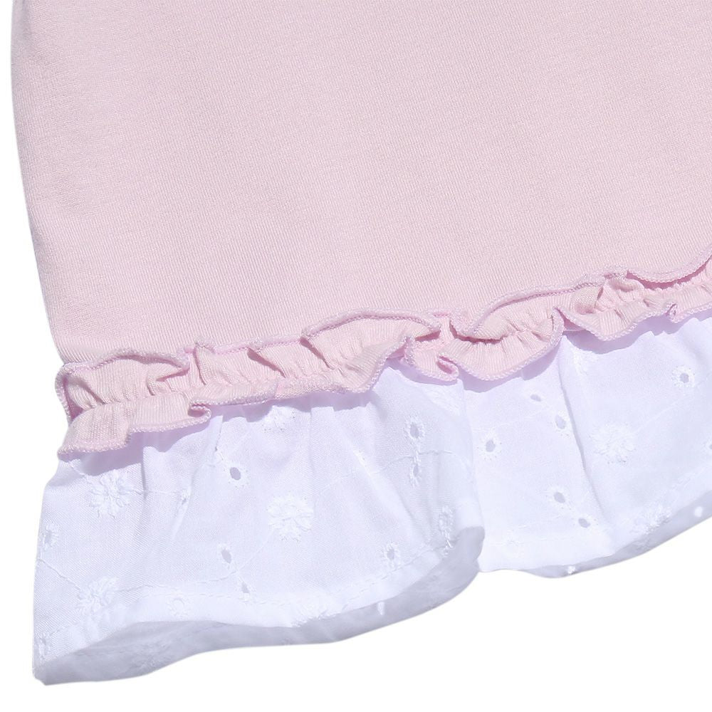 100 % cotton Ballerina print T -shirt with frills Pink Design point 2