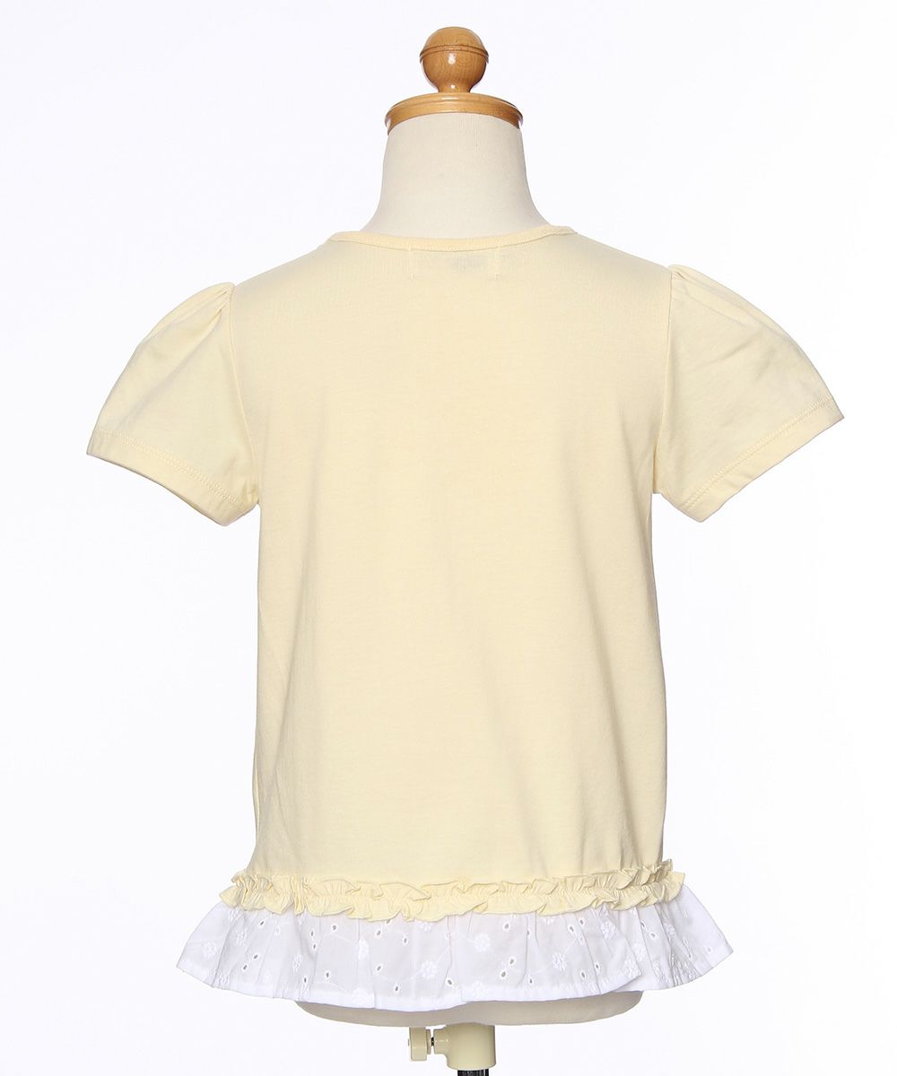 100 % cotton Ballerina print T -shirt with frills Yellow torso