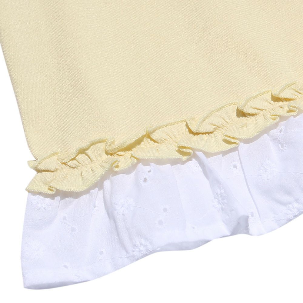 100 % cotton Ballerina print T -shirt with frills Yellow Design point 2