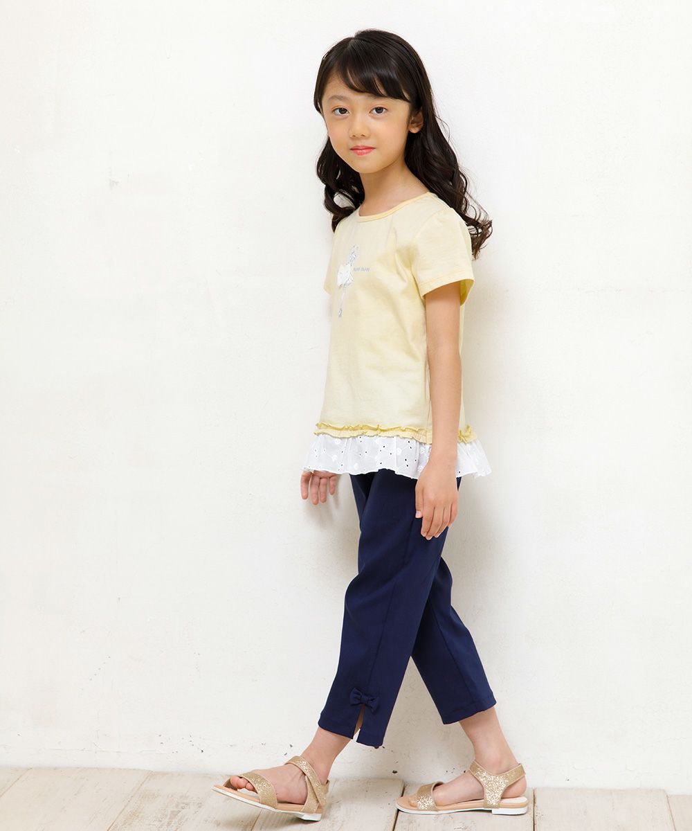 100 % cotton Ballerina print T -shirt with frills Yellow model image 2