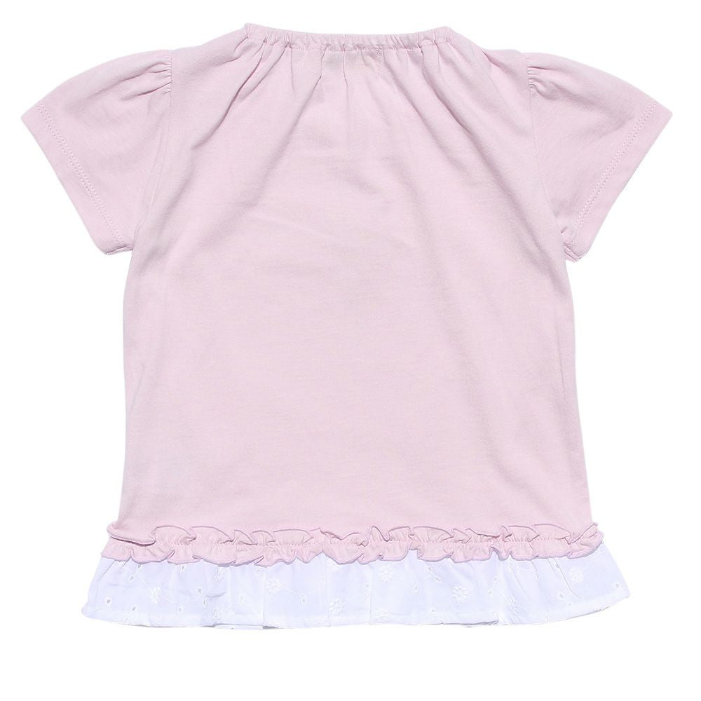 Baby size 100 % cotton Ballerina T -shirt with frills Pink back