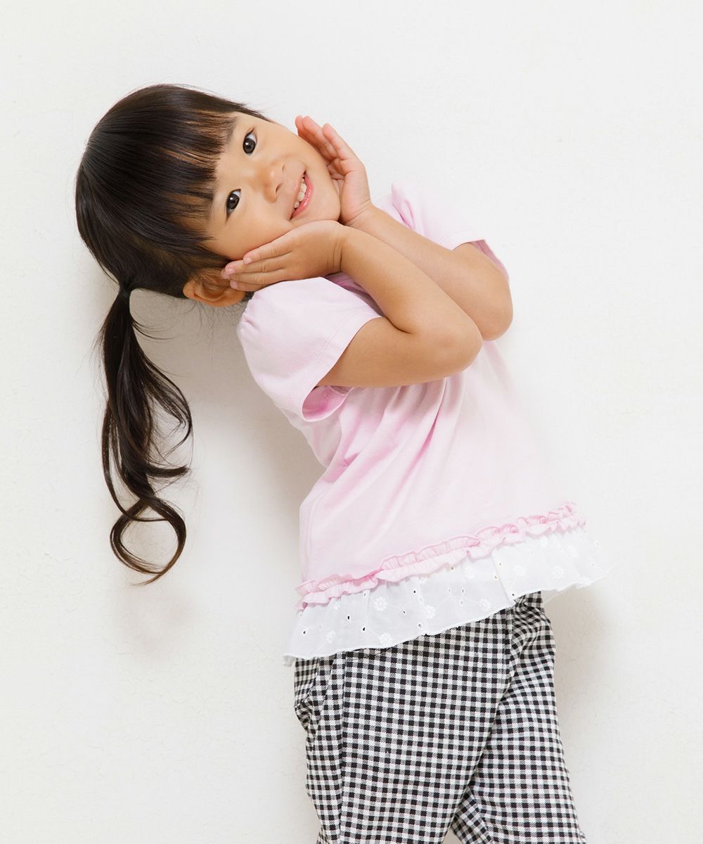 Baby size 100 % cotton Ballerina T -shirt with frills Pink model image 4