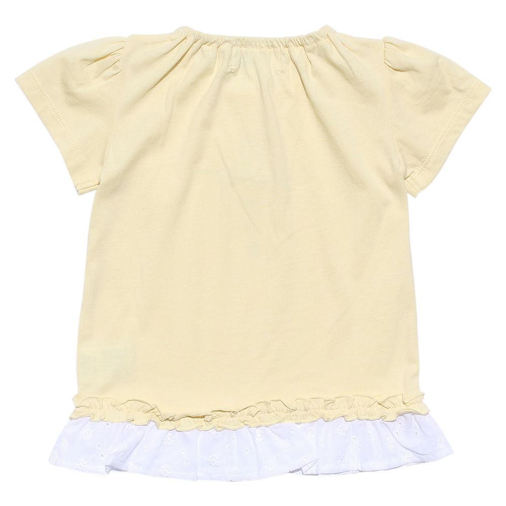 Baby size 100 % cotton Ballerina T -shirt with frills Yellow back