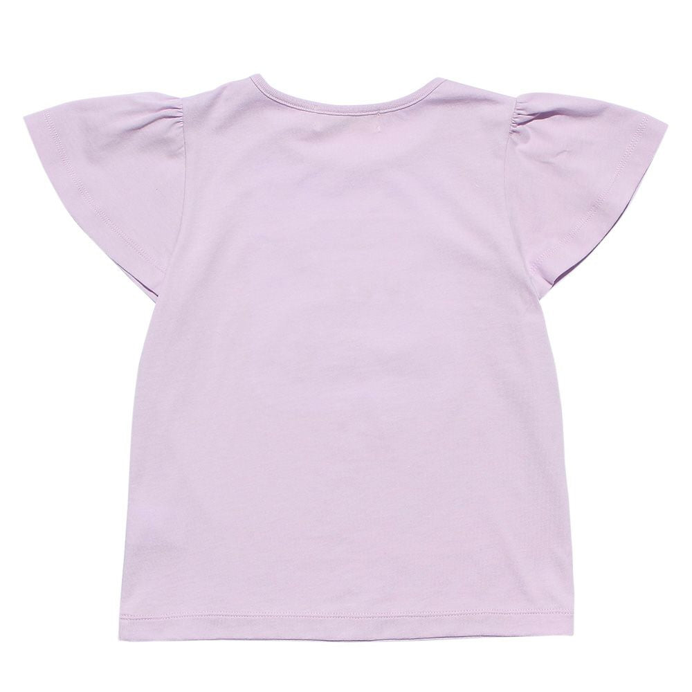 100 % cotton ice cream shop embroidery T -shirt Purple back