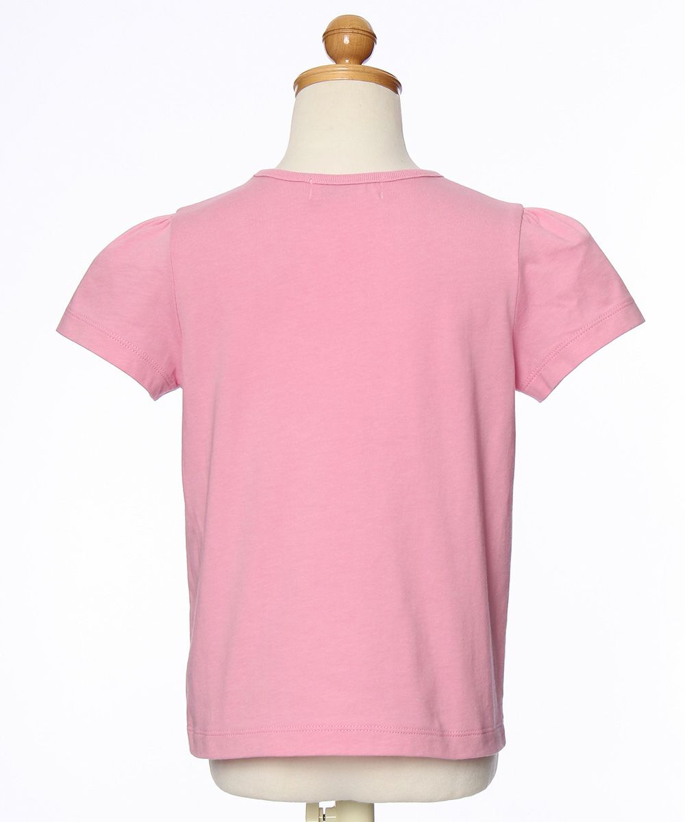 100 % cotton T-shirt  with cat patches, musical notes and lace Pink torso