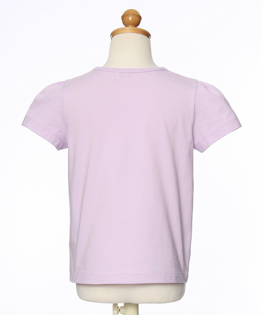 100 % cotton T-shirt  with cat patches, musical notes and lace Purple torso