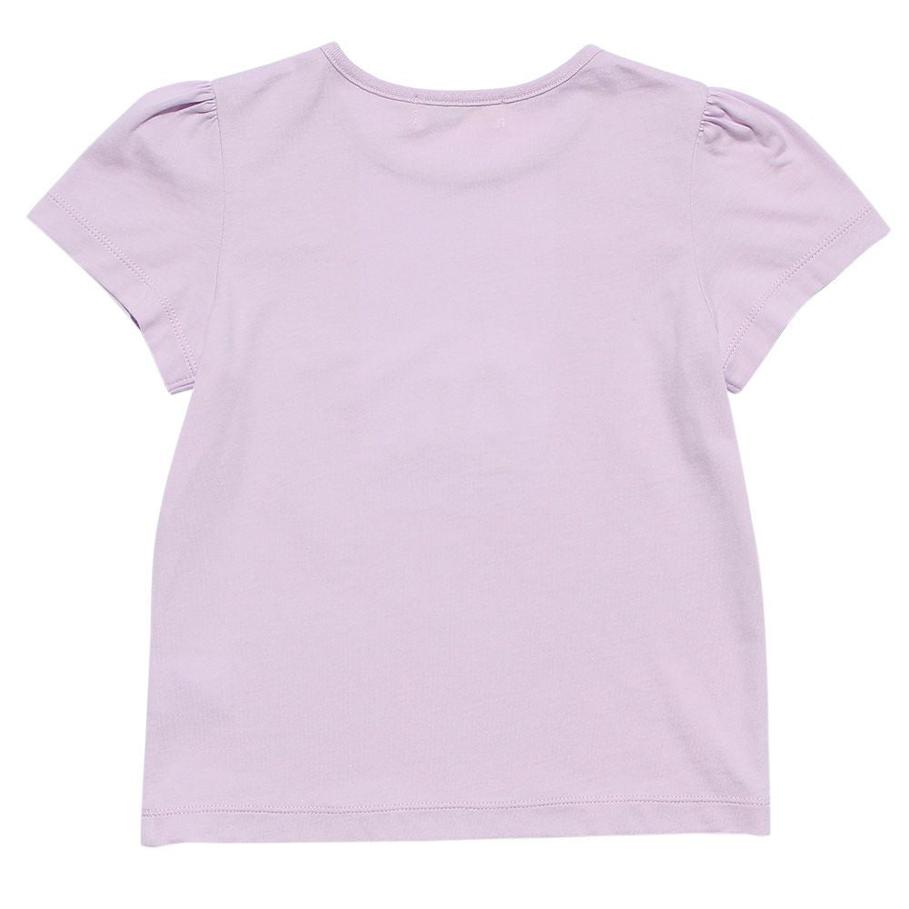 100 % cotton T-shirt  with cat patches, musical notes and lace Purple back