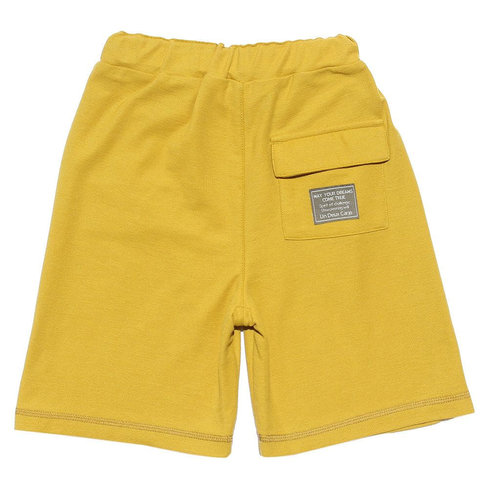 Water -absorbing speed dry original patch with pocket shorts Yellow back