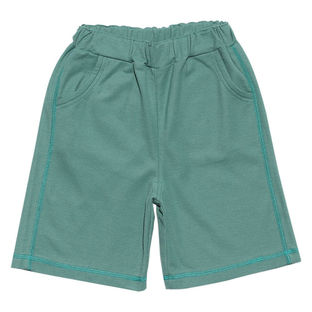 Water -absorbing speed dry original patch with pocket shorts Green front