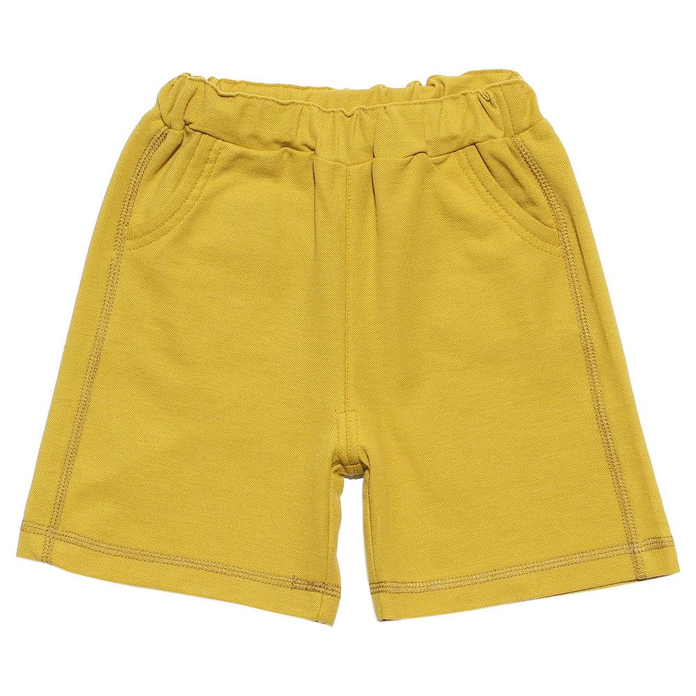 Baby size water absorption speed dry original patch with pocket shorts Yellow front