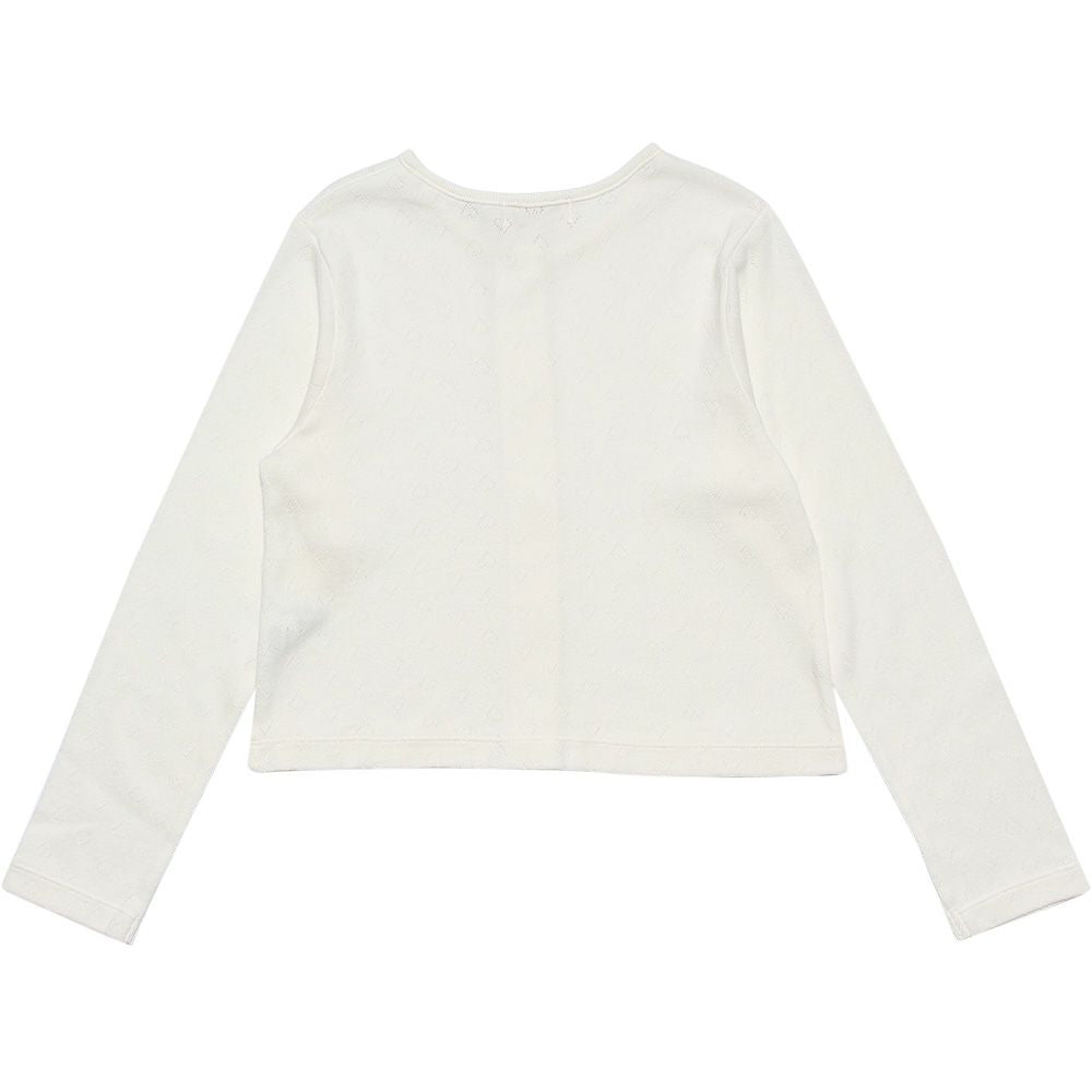 Children's clothing girl 100 % cotton Cardigan off -white (11) back