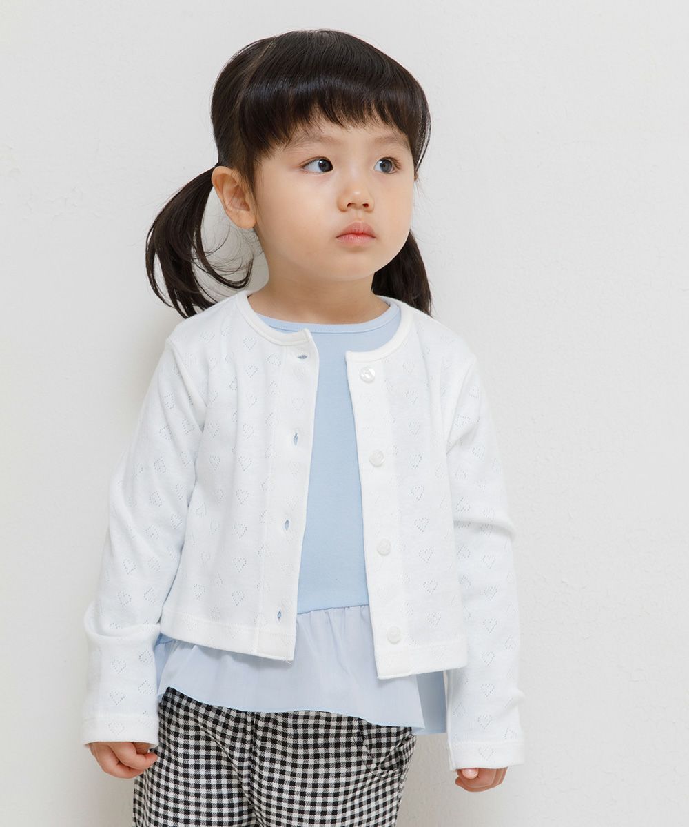 Baby Clothing Girl Baby Size 100 % Cotton Cardigan Off White (11) Model Image 3