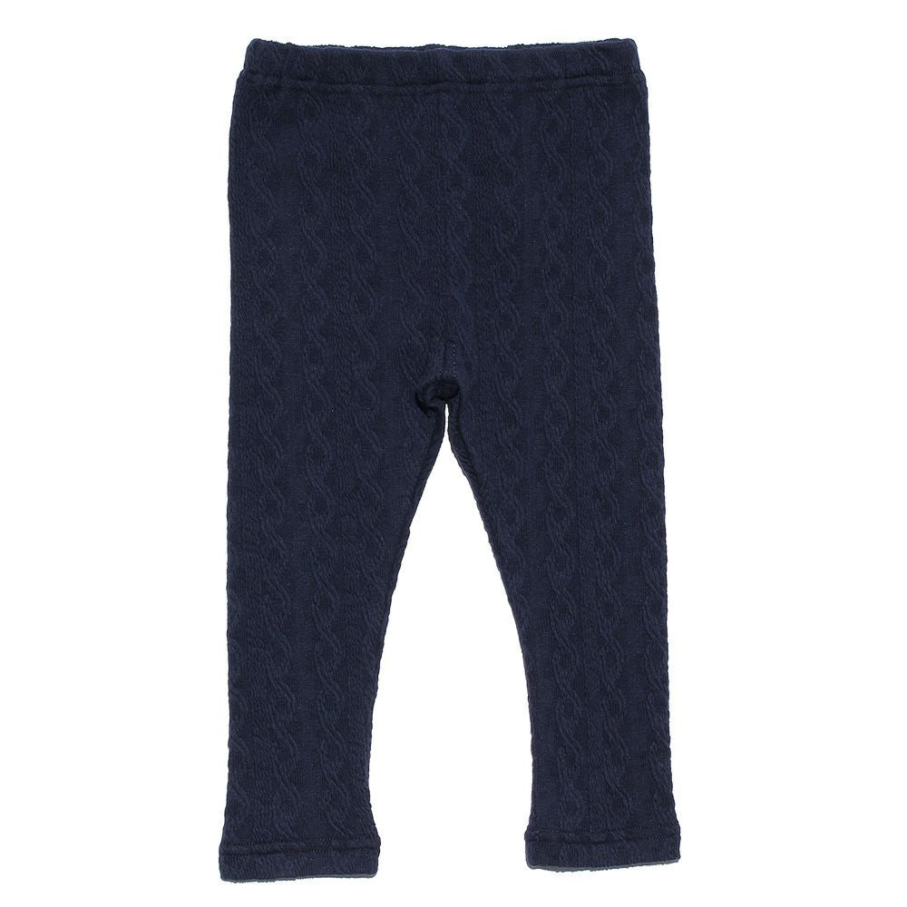 Baby size knit knit full length leggings Navy front