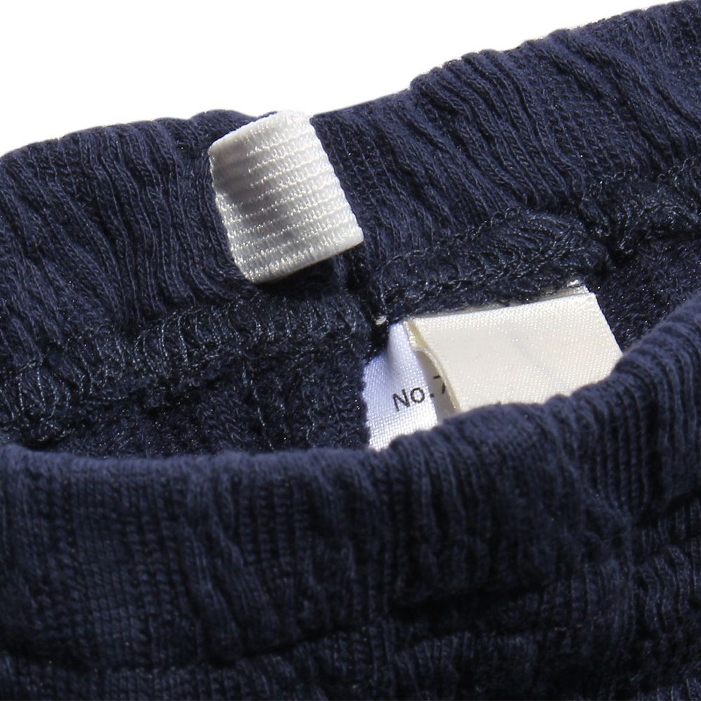 Baby size knit knit full length leggings Navy Design point 2