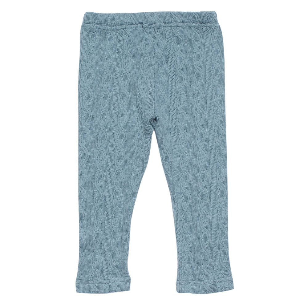 Baby size knit knit full length leggings Blue back