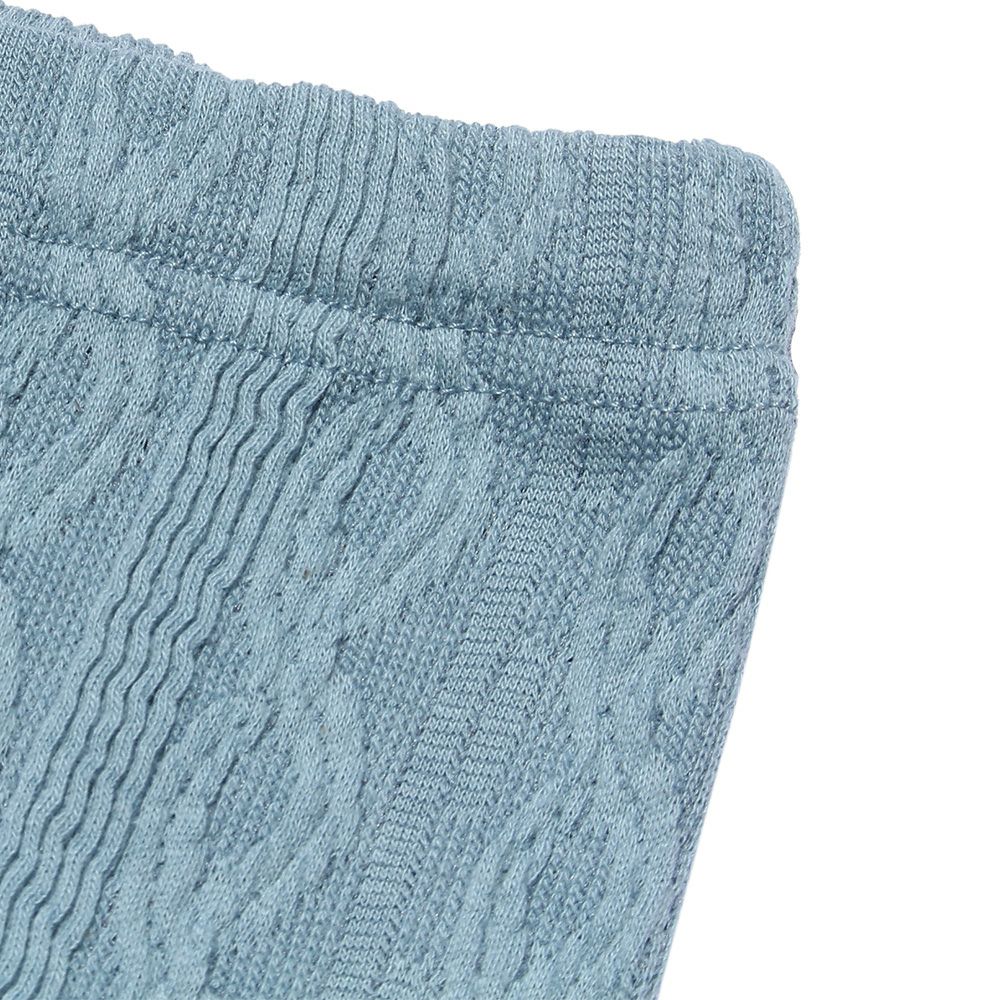 Baby size knit knit full length leggings Blue Design point 1
