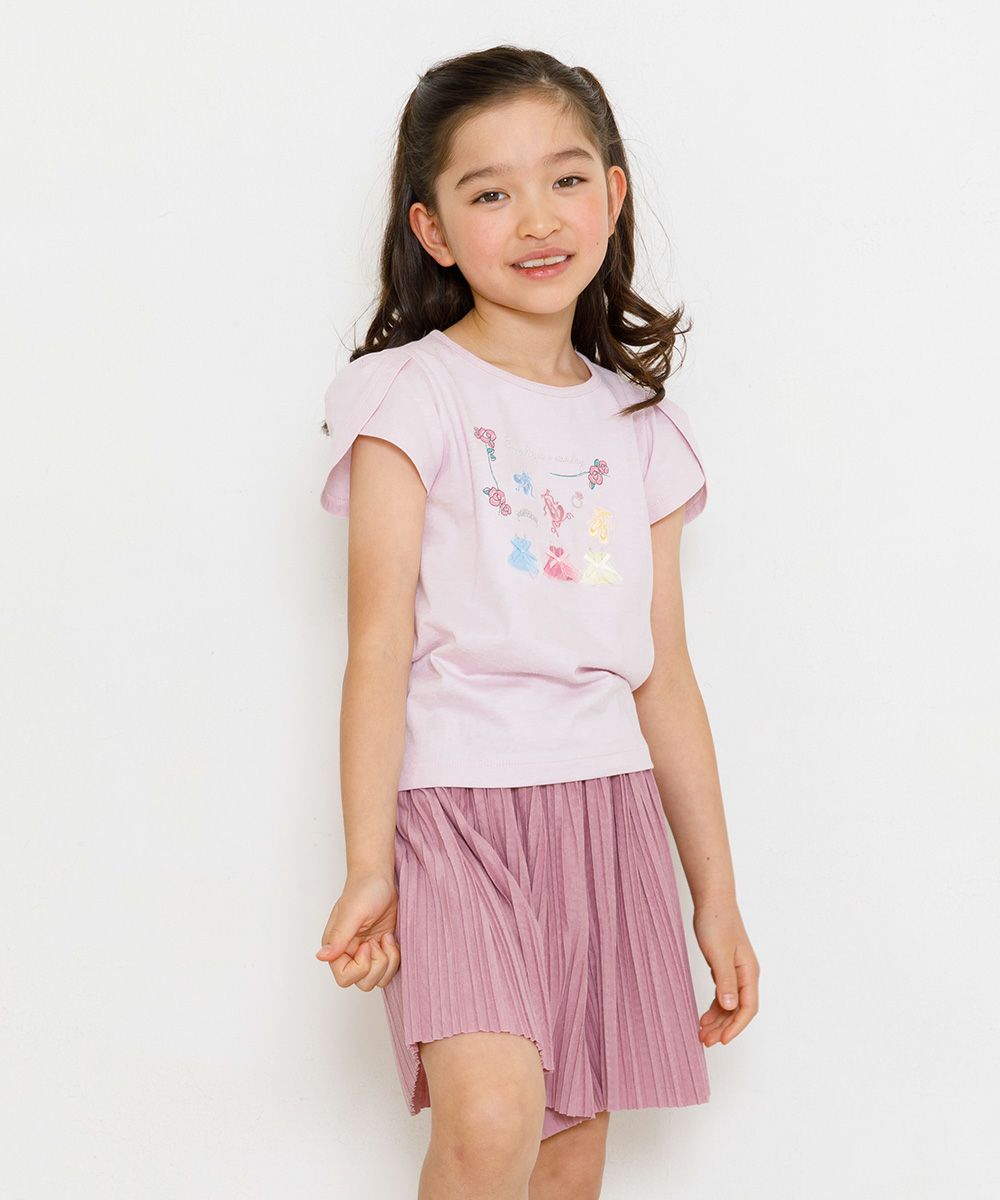 Children's clothing Girl Waist Rubber Preecurot Pants Pink (02) Model Image 2