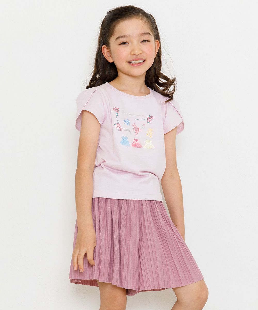 Children's clothing Girl Waist Rubber Priorot Pants Pink (02) Model Image 3