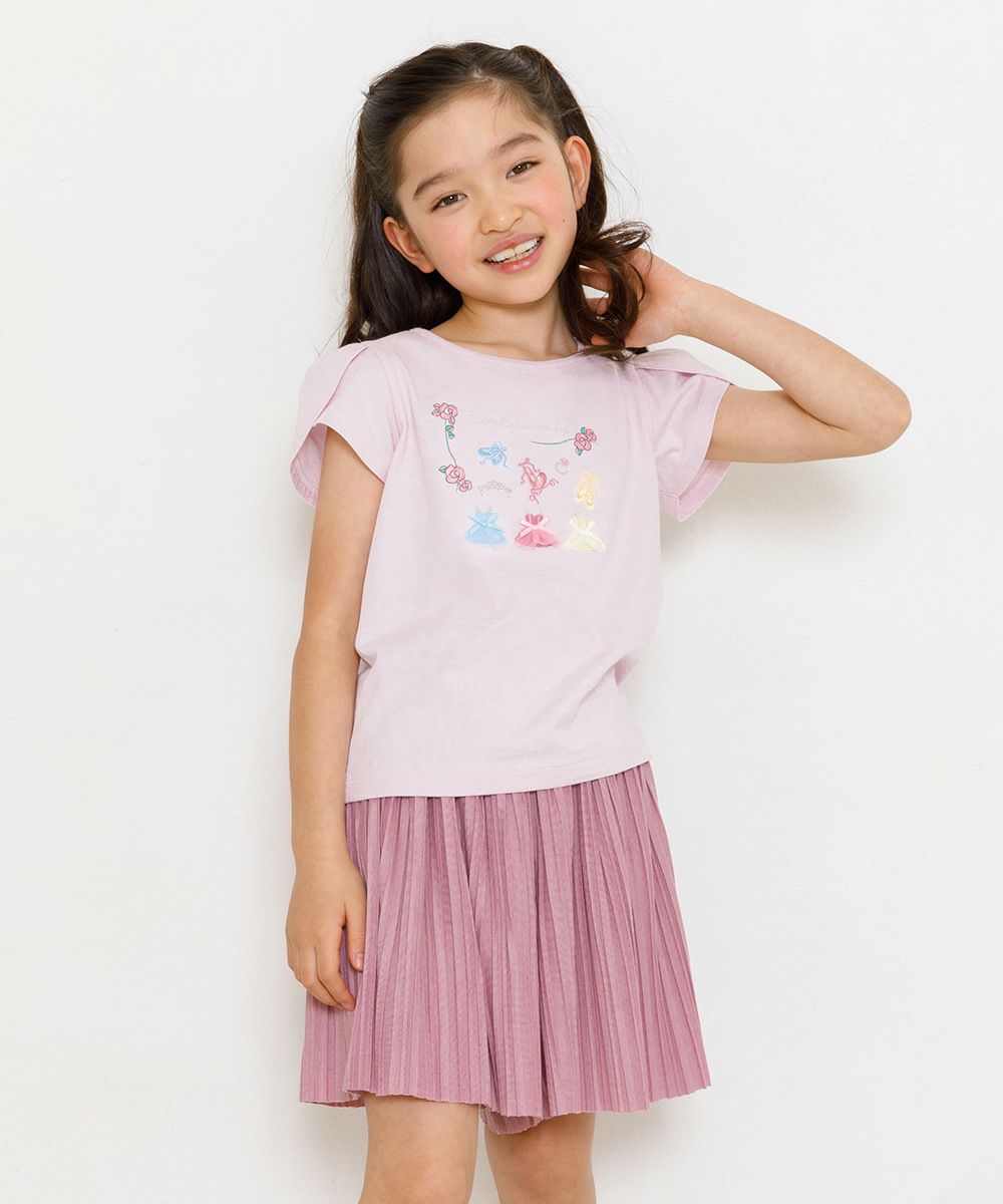Children's clothing Girl Waist Rubber Preecurot Pants Pink (02) Model Image 4