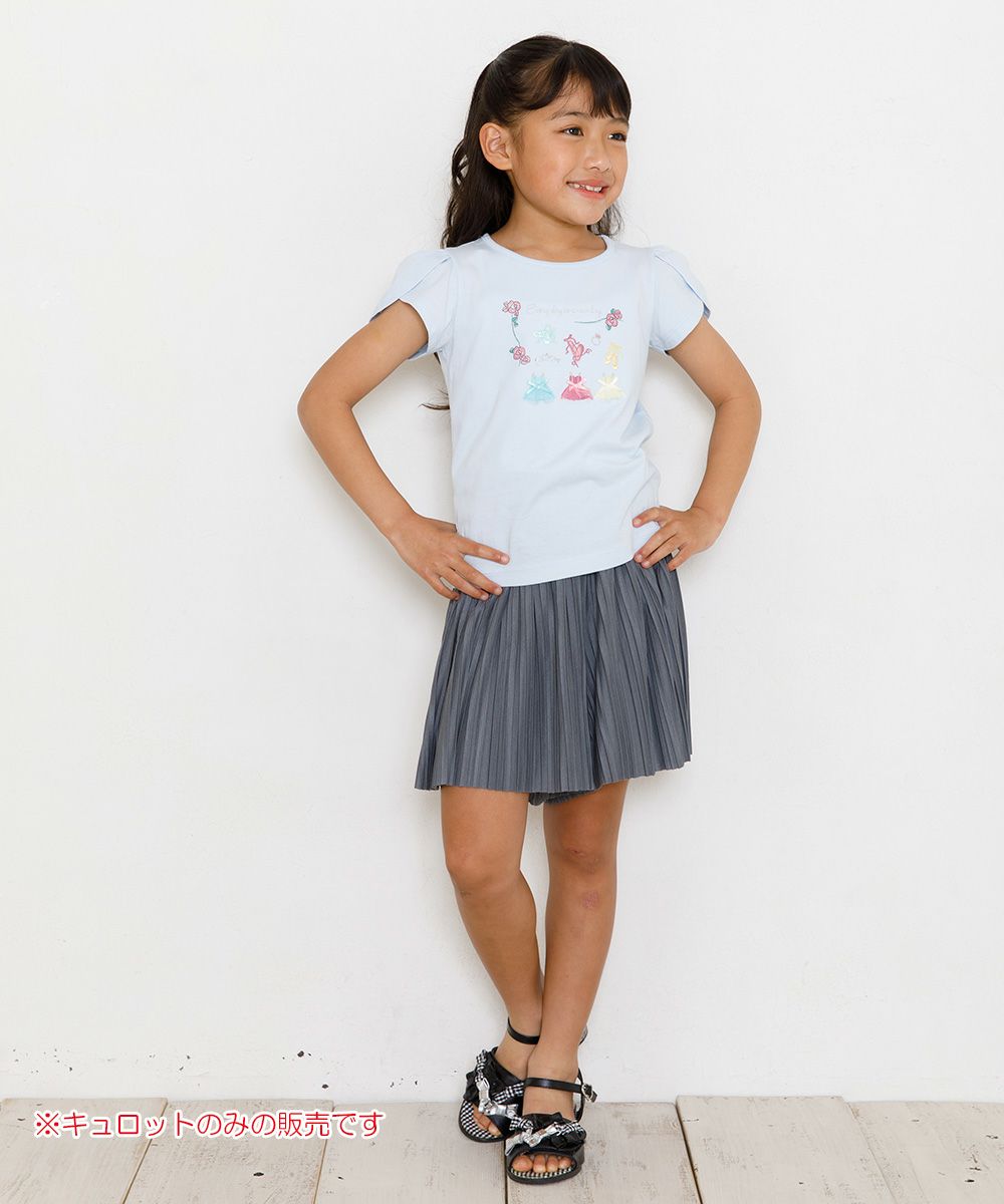 Children's clothing Girl Waist Rubber Prie Tsukurot Pants Gray (09) Model Image whole body