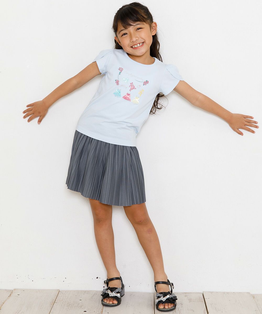 Children's clothing Girl Waist Rubber Preecurot Pants Gray (09) Model Image 2