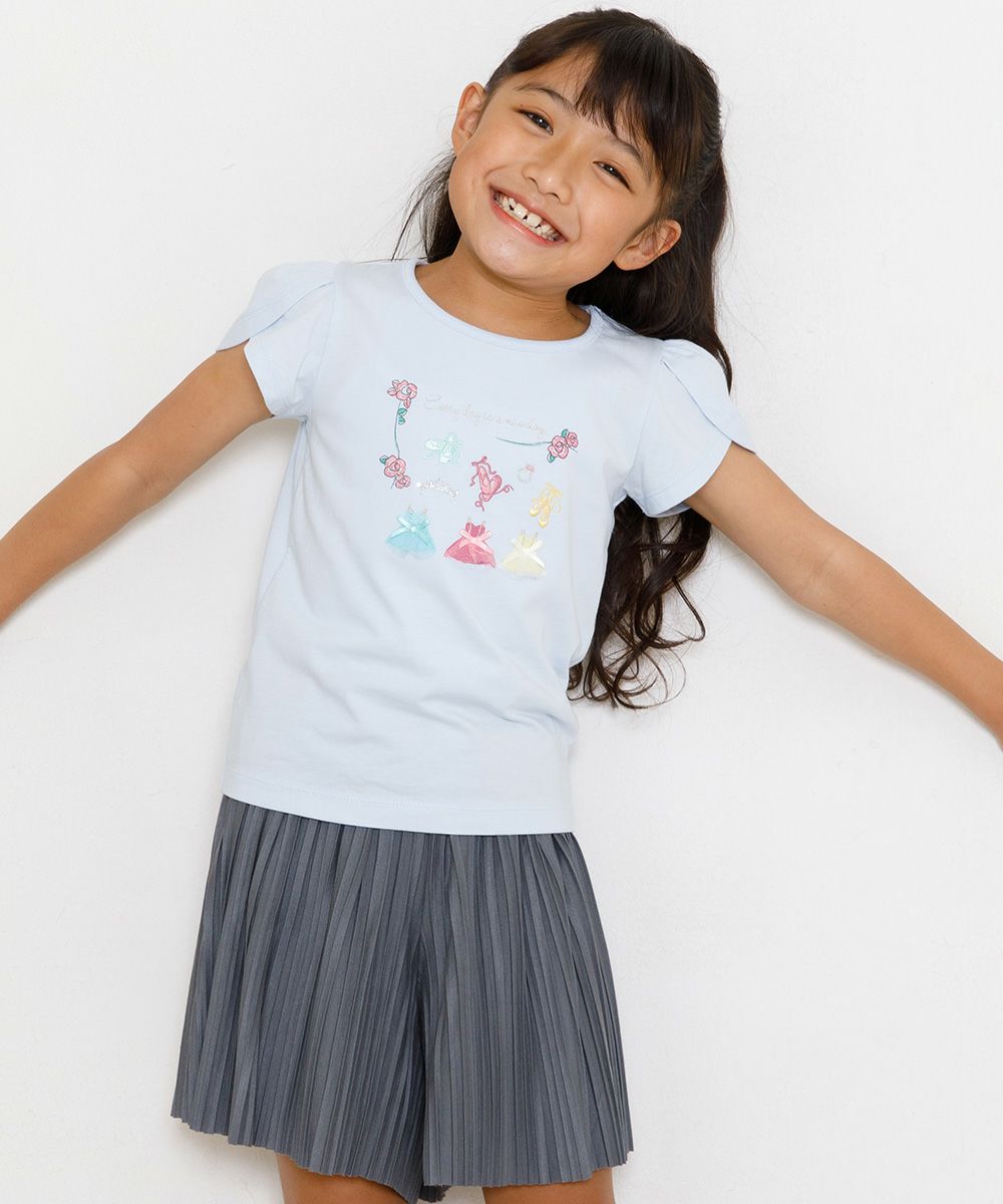 Children's clothing Girl Waist Rubber Preecurot Pants Gray (09) Model Image 3