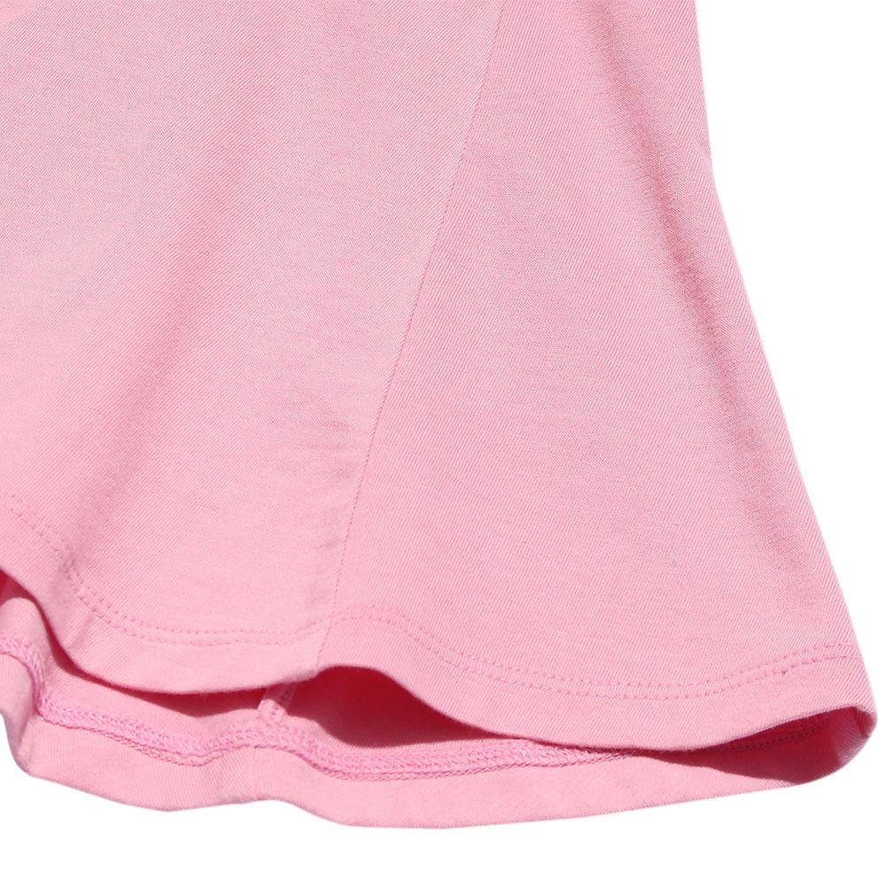 Children's clothing girl 100 % cotton rhinestone logooflare silhouette T -shirt Pink (02) Design point 2