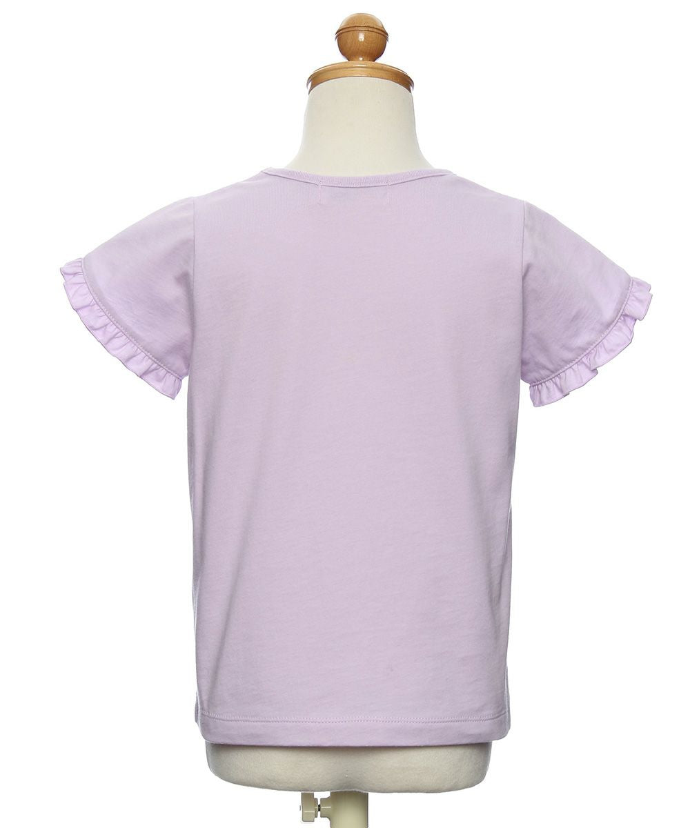 100 % cotton dresser & cat print T-shirt with frills Purple torso