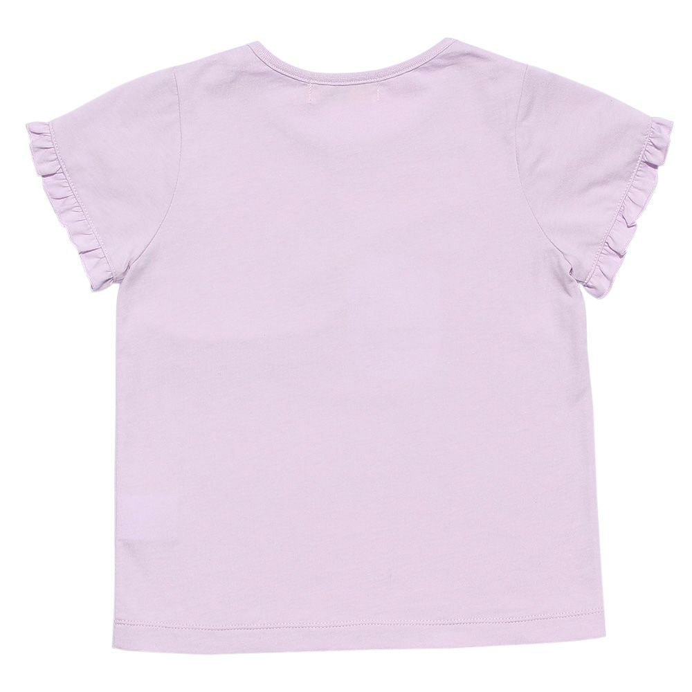 100 % cotton dresser & cat print T-shirt with frills Purple back