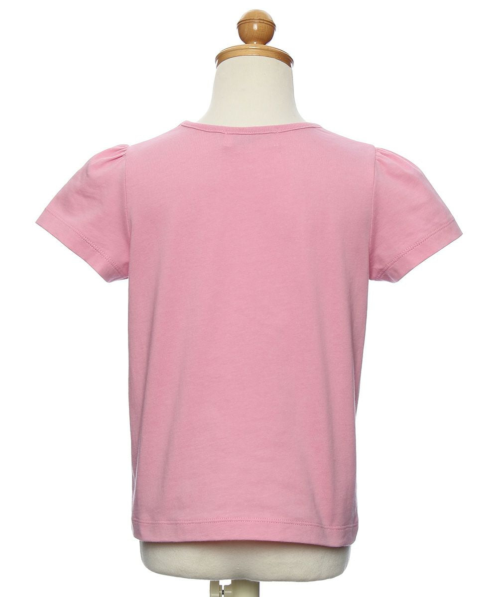100 % cotton Swan print T-shirt with tulle flowers Pink torso