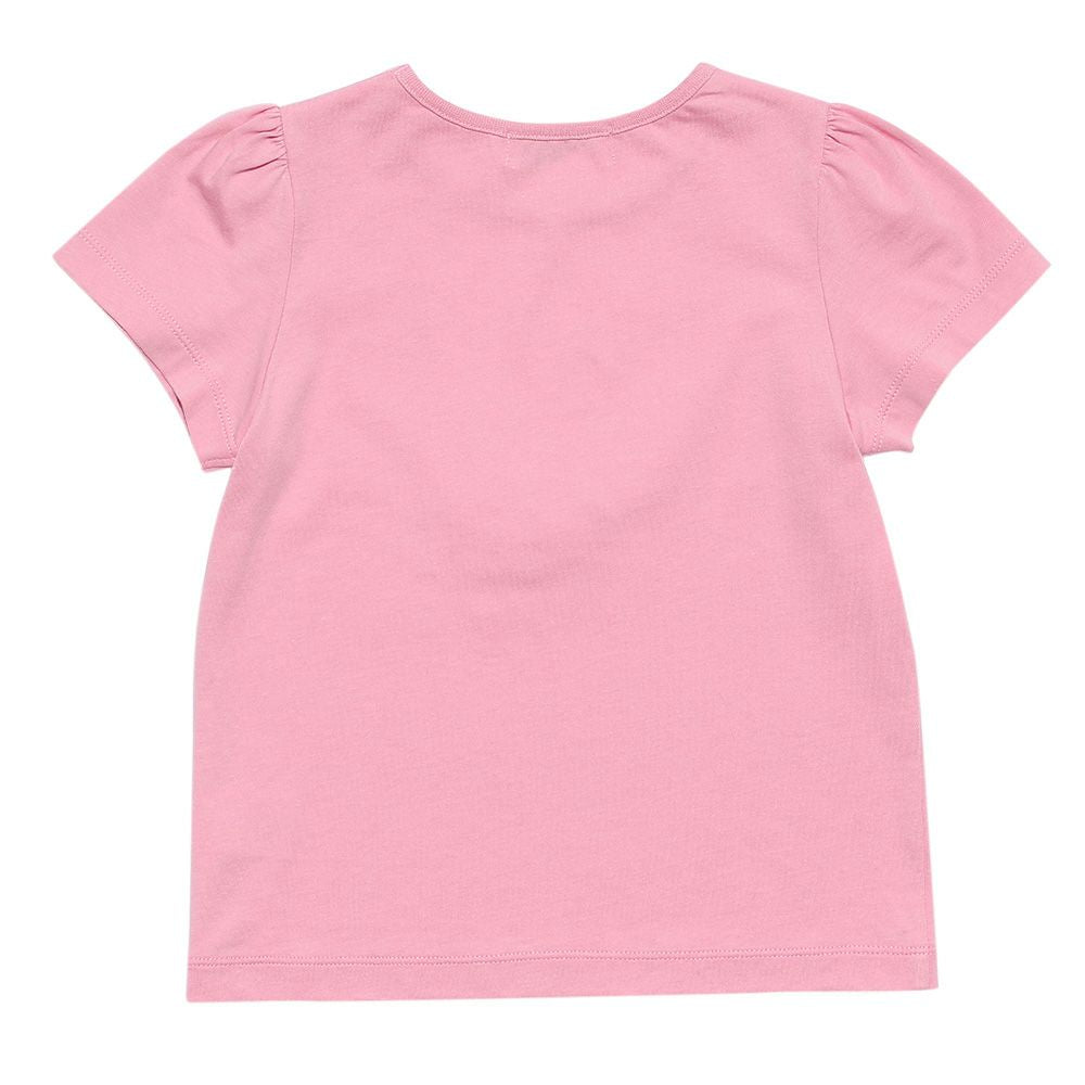 100 % cotton Swan print T-shirt with tulle flowers Pink back
