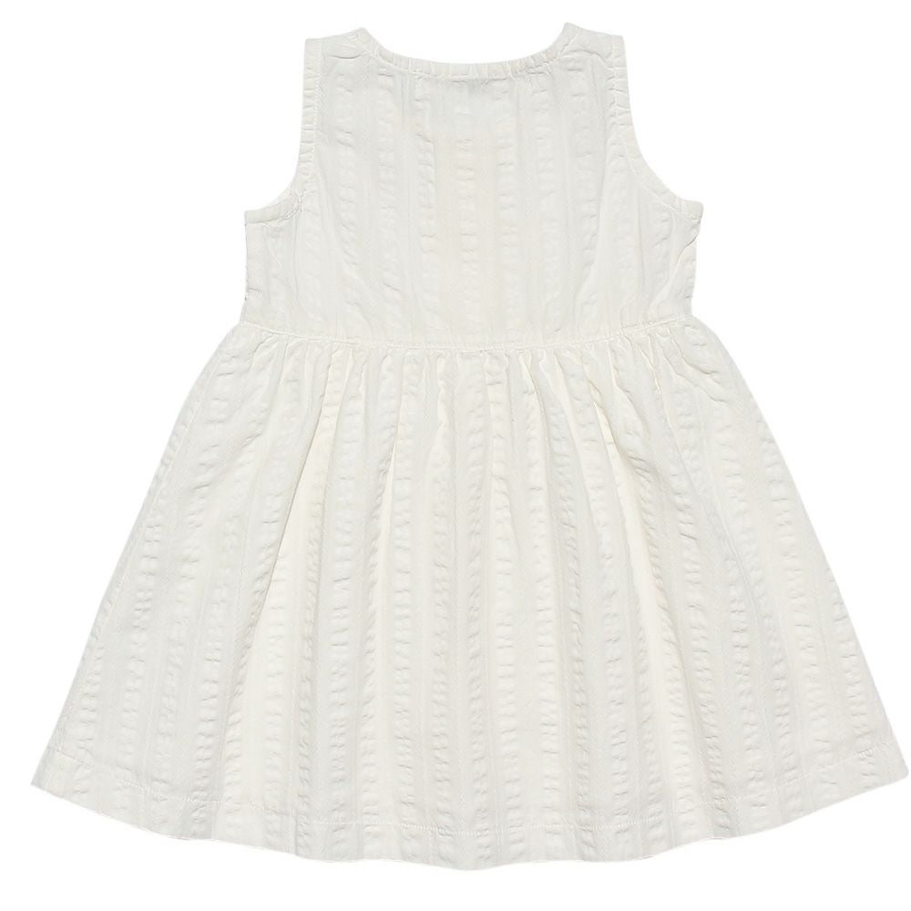 Baby Size Striped Woven dress with lining Ivory back