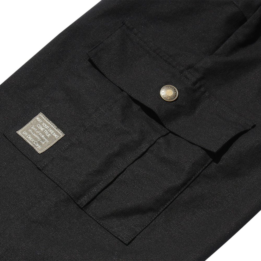 Pocket shorts with waist rubber emblem Black Design point 1