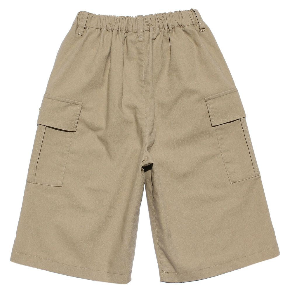 Pocket shorts with waist rubber emblem Beige back