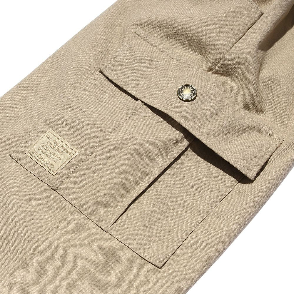 Pocket shorts with waist rubber emblem Beige Design point 1