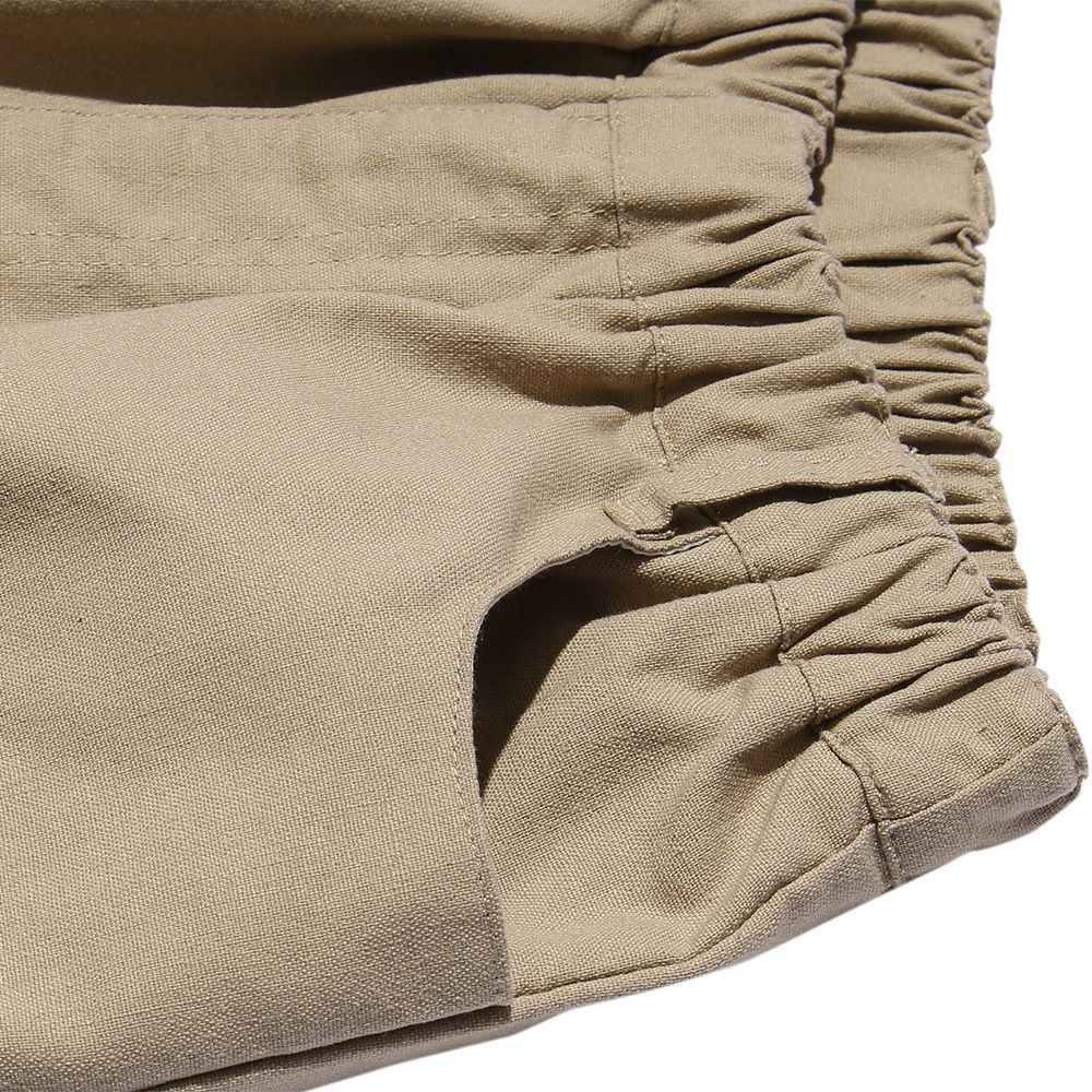 Pocket shorts with waist rubber emblem Beige Design point 2