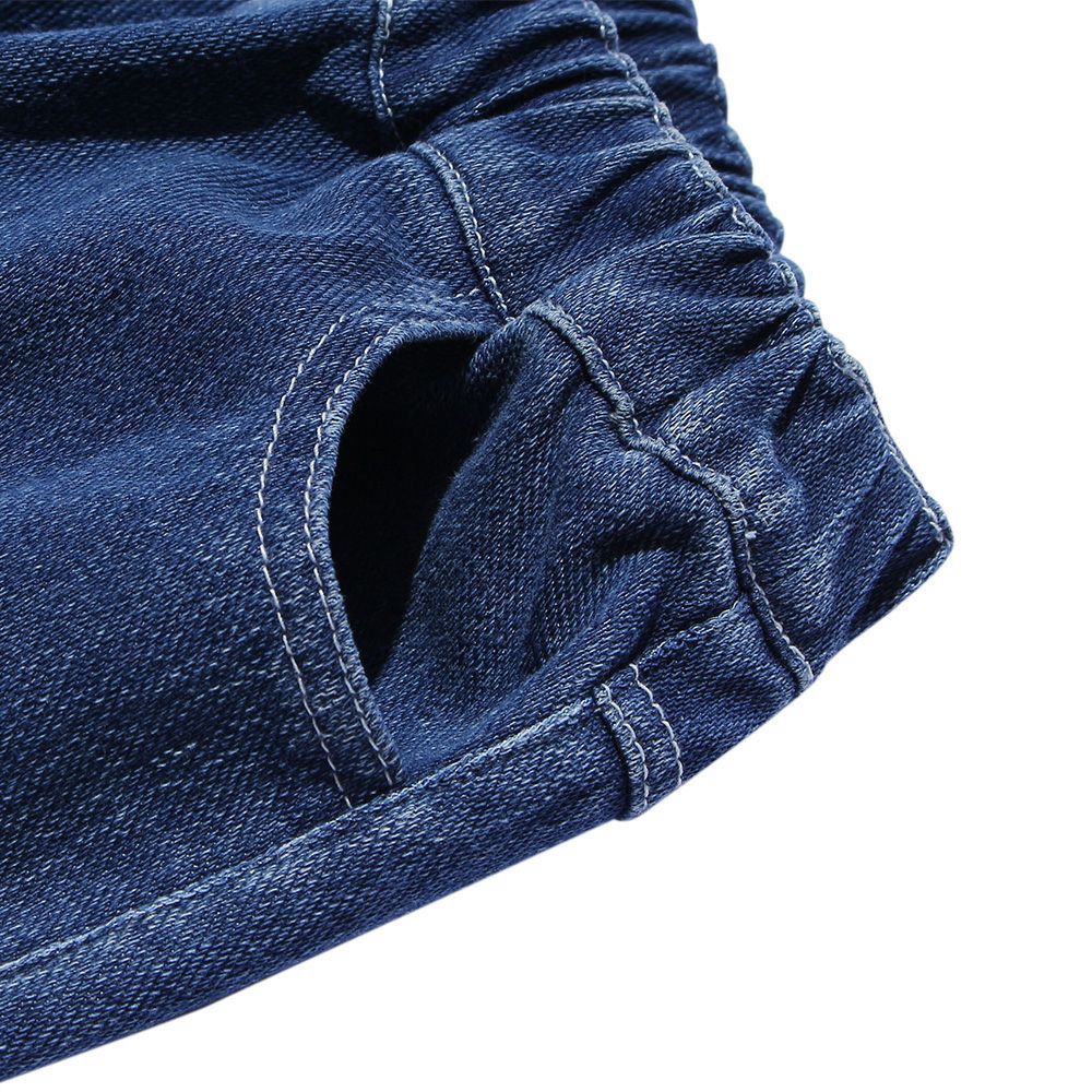 Baby size Rogotag Pocket knit denim pants Blue Design point 2