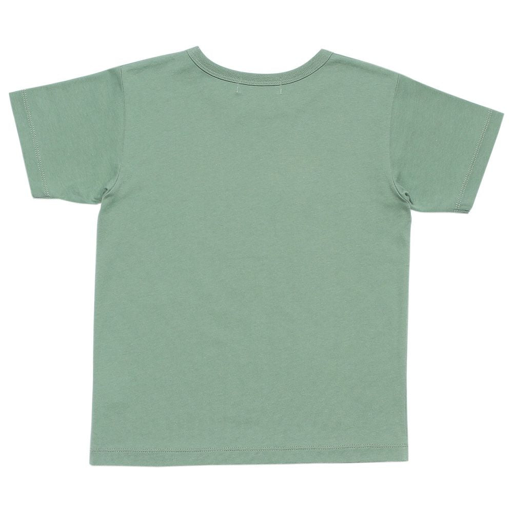 100 % cotton animal series Dinosaur print T -shirt Green back