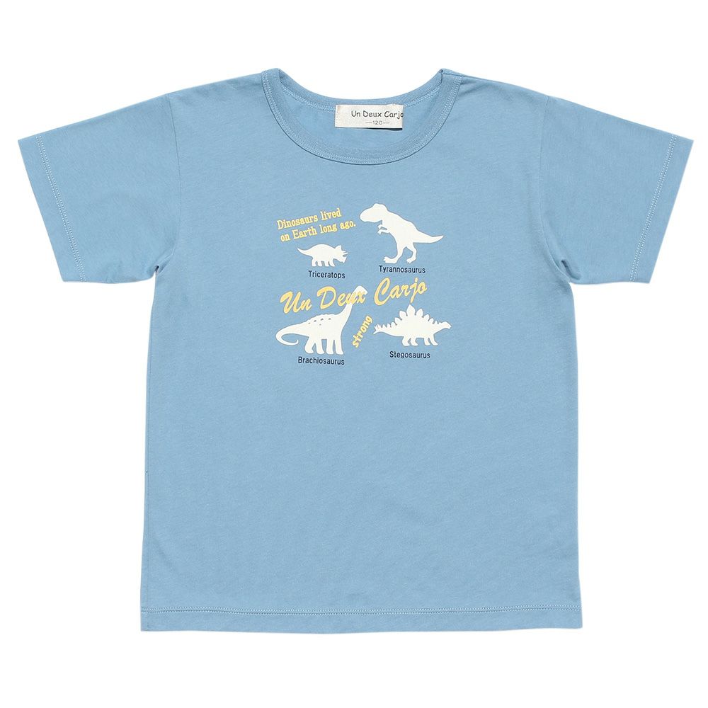 100 % cotton animal series Dinosaur print T -shirt Blue front