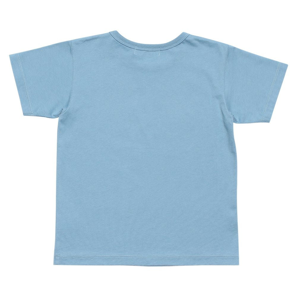 100 % cotton animal series Dinosaur print T -shirt Blue back