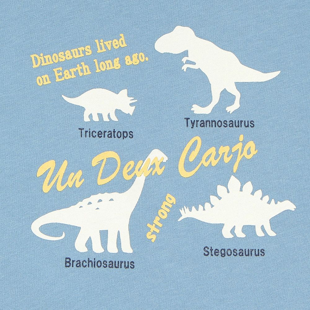 100 % cotton animal series Dinosaur print T -shirt Blue Design point 1