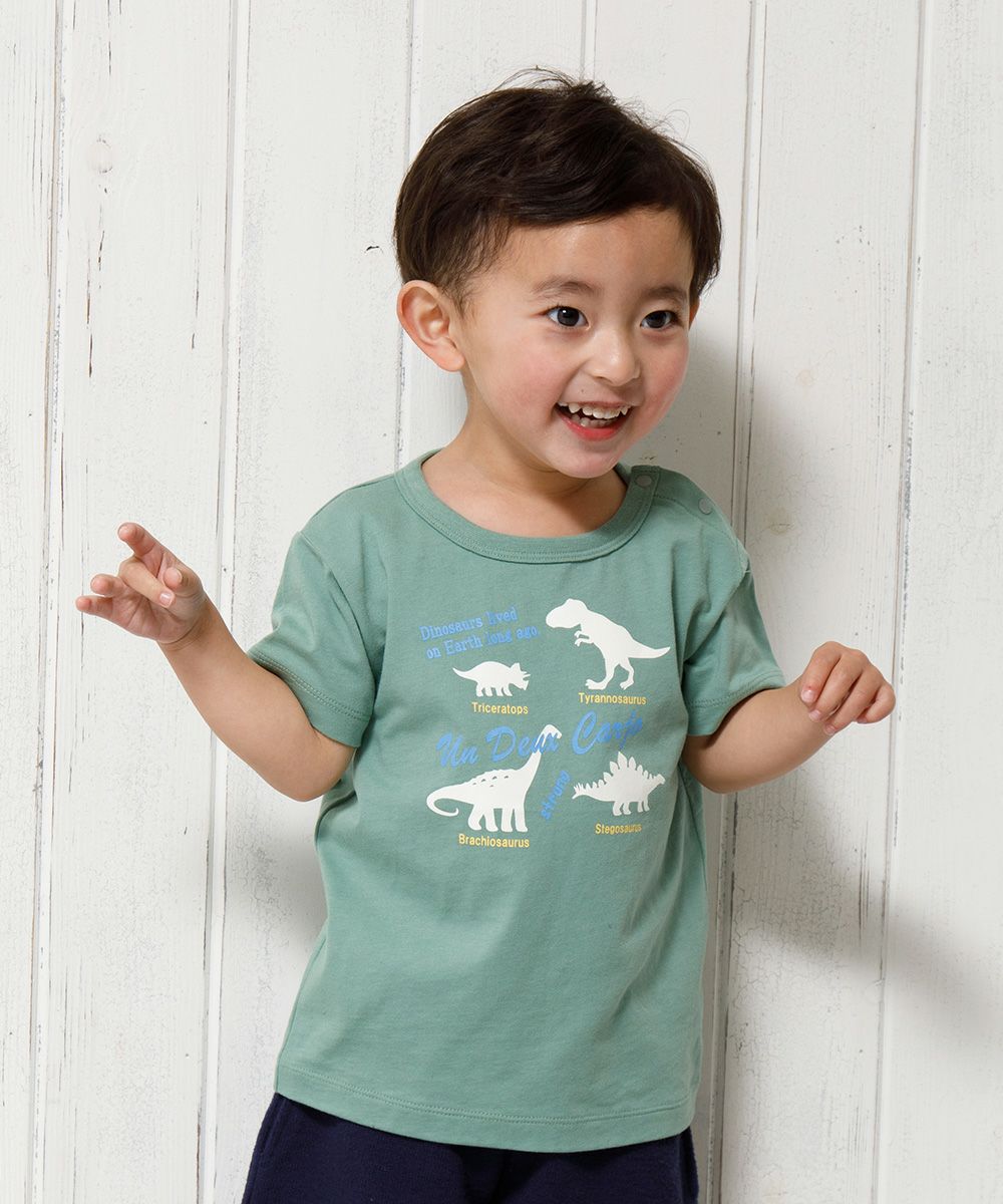 Baby Clothes Boy Boy 100 % Baby Size Animal Series Dinosaur Print Green (08) Model Image Up