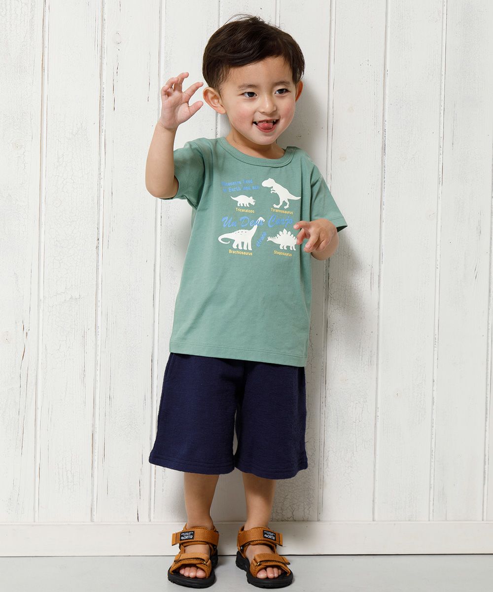 Baby Clothes Boy Boy 100 % Baby Size Baby Series Dinosaur Print Green (08) Model Image 2
