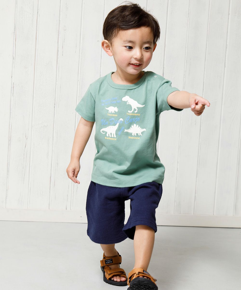 Baby Clothes Boy Boy 100 % Baby Size Baby Series Dinosaur Print Green (08) Model Image 3