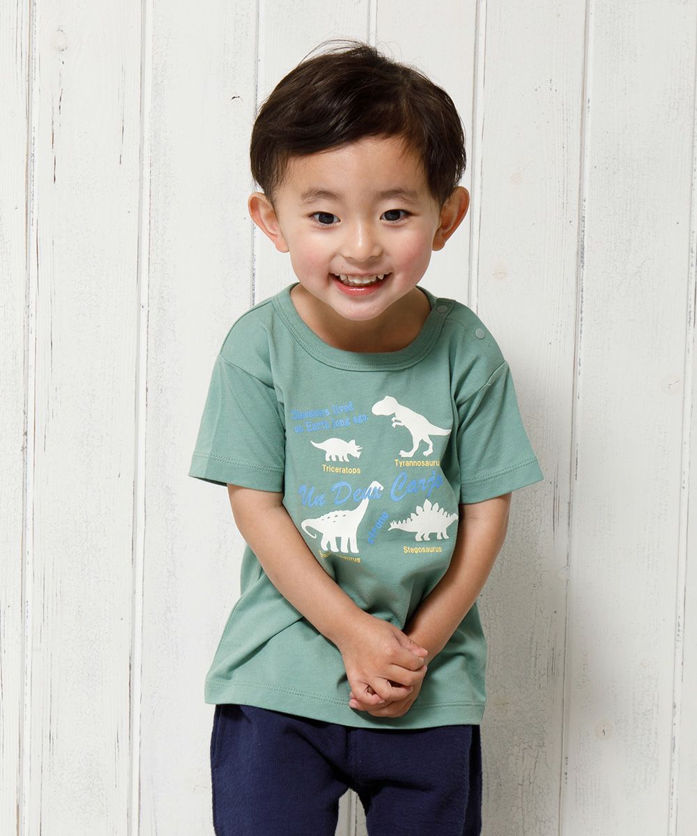 Baby Clothes Boys 100 % Cotton Baby Size Series Dinosaur Print Green (08) Model Image 4