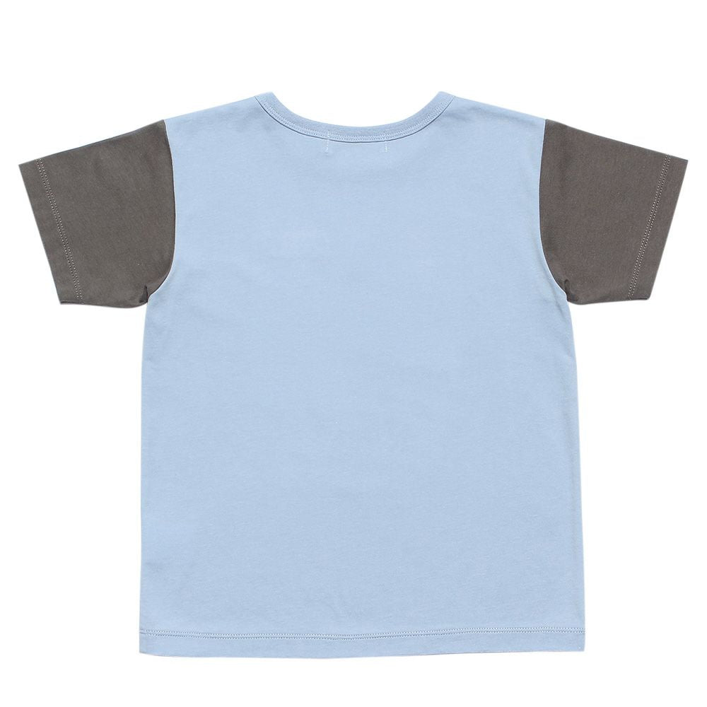 100 % cotton vehicle series London bus motif print T -shirt Blue back